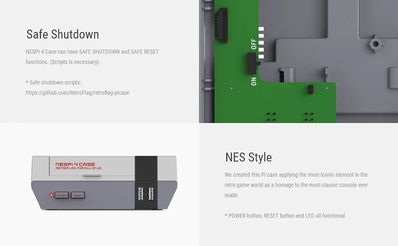 Retroflag NESPi 4 Case - Carcasa para Raspberry Pi 4 con Adaptador SSD, Ventilador de Refrigeración y Disipadores de Calor