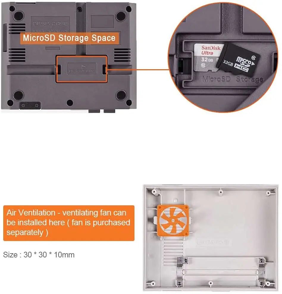 Retroflag NESPi 4 Case - Carcasa para Raspberry Pi 4 con Adaptador SSD, Ventilador de Refrigeración y Disipadores de Calor