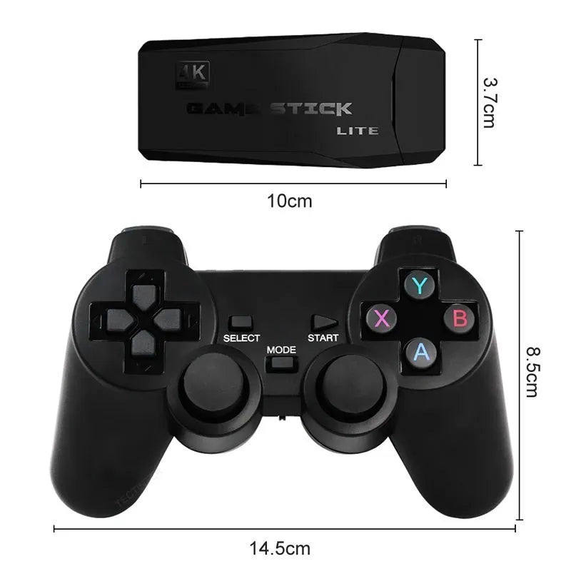 Consola Retro Portátil | Game Stick 4K para TV | Control Inalámbrico 2.4G | 64GB de Memoria