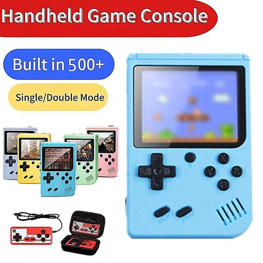 Classic retro arcade game console for 2 people with 500+ built-in games, portable and small for kids