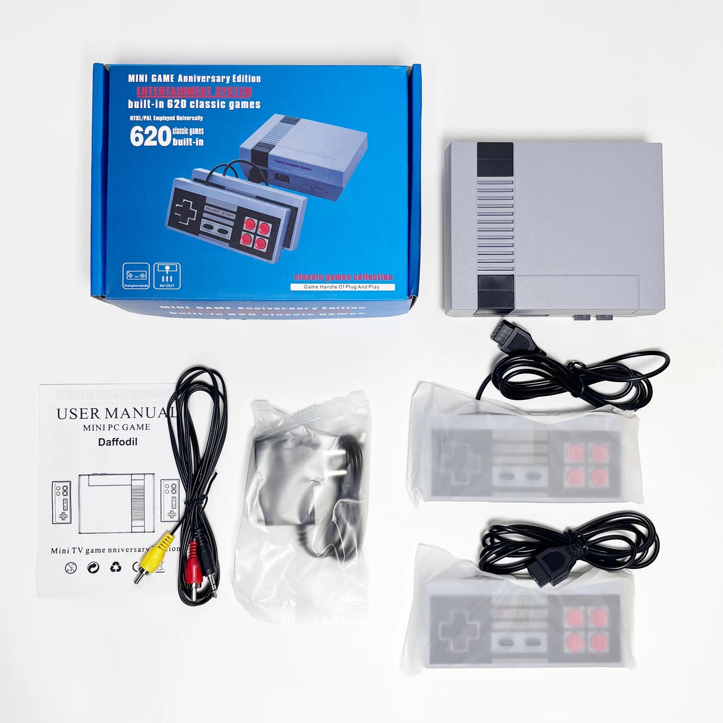 Consola de Videojuegos Retro Clásica Mini - Sistema de Videojuegos de 8 Bits con 620 Juegos Integrados para NES FC