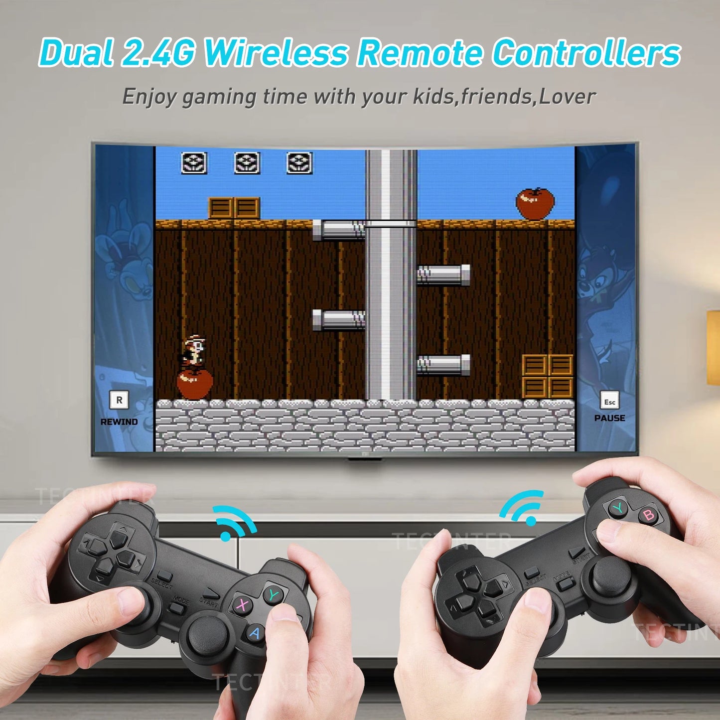 Consola Retro Portátil | Game Stick 4K para TV | Control Inalámbrico 2.4G | 64GB de Memoria