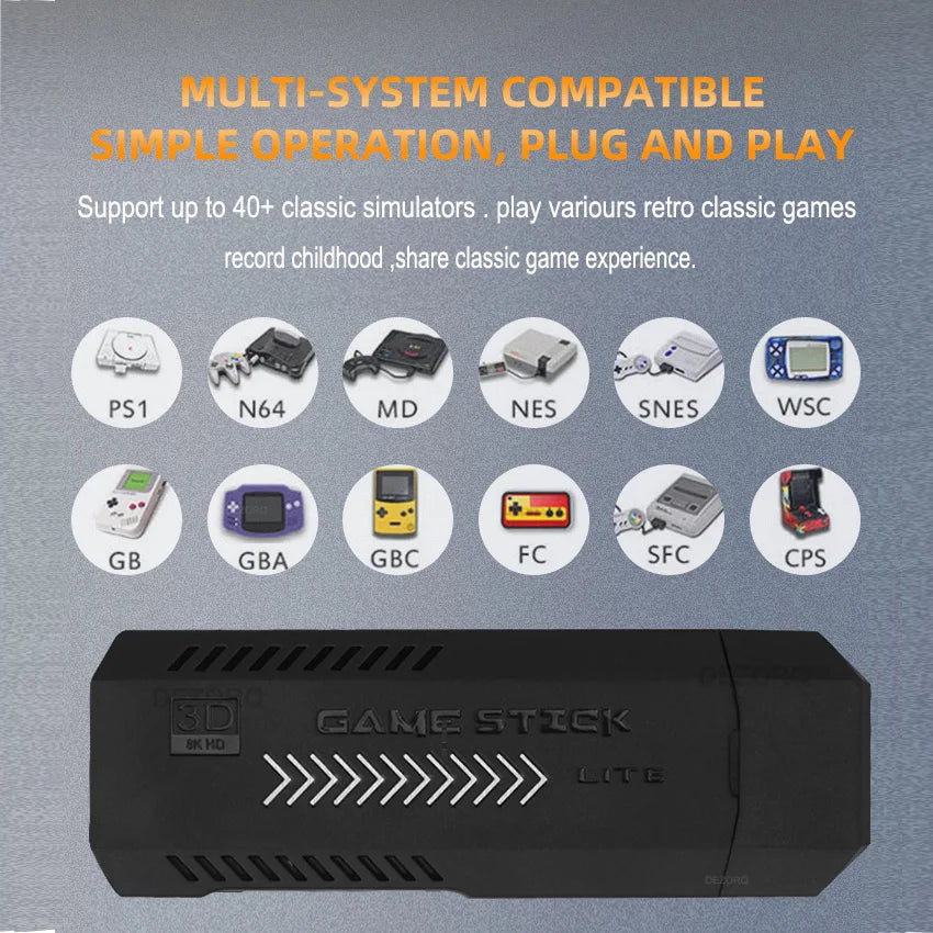 X2 Plus 4K HD Wireless Game Console, Built-in 40000 Games, Plug and Play Video Game Console Emulators with Wireless Controller