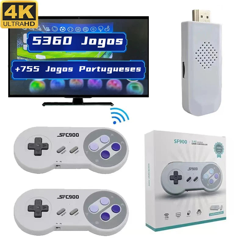 Game Stick HDMI Compatible - SF900 para Super Nintendo SNES/NES